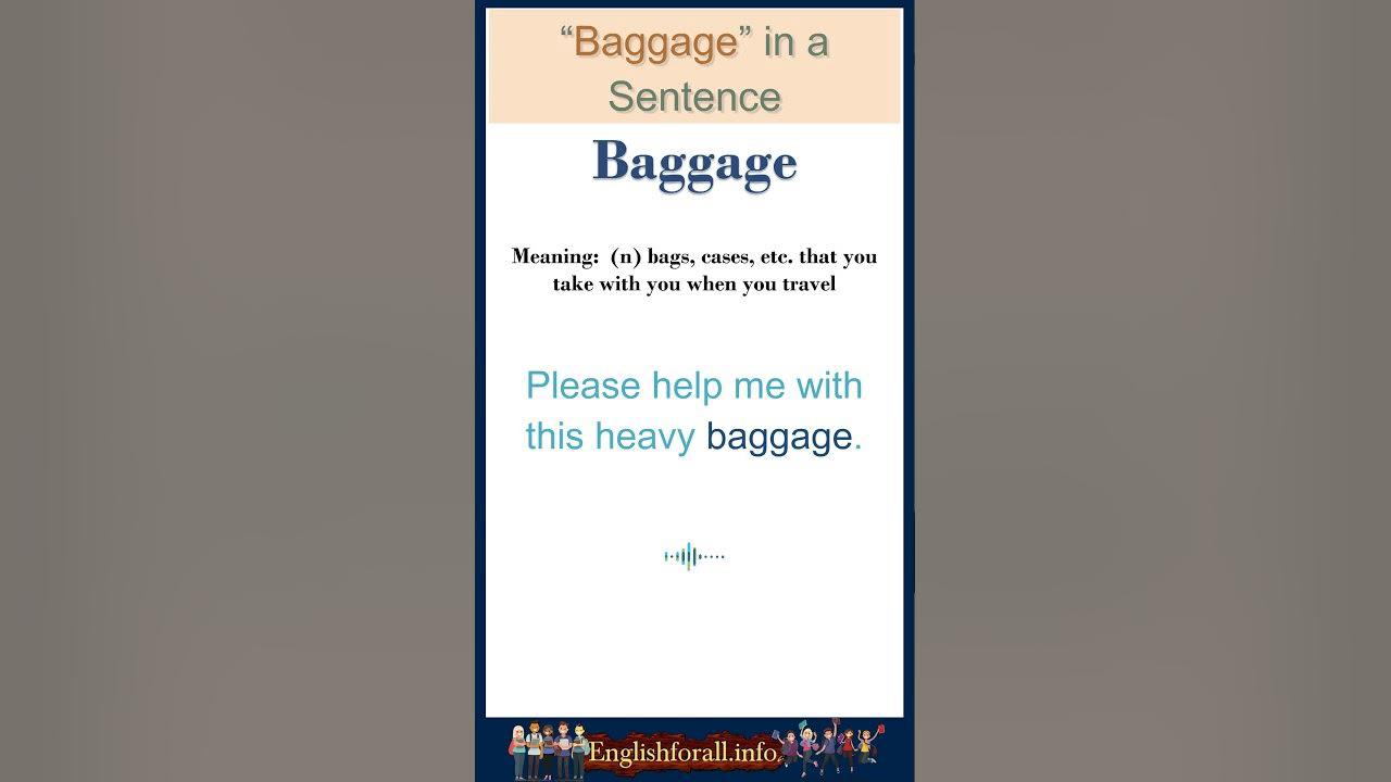 'Video thumbnail for Baggage meaning | Baggage in a Sentence | Most common words in English #shorts'